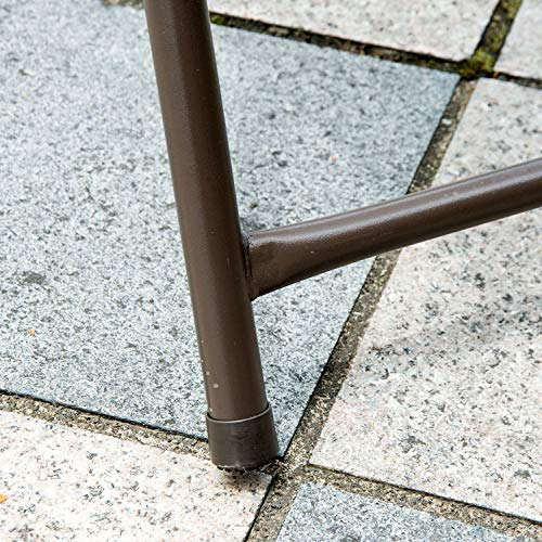 Conjunto de Muebles para Jardín con 4 Sillas 1 Mesa y 1 Parasol Textilene Acero y Poliéster. Detalle de pata de una silla. Outsunny | maxjardin