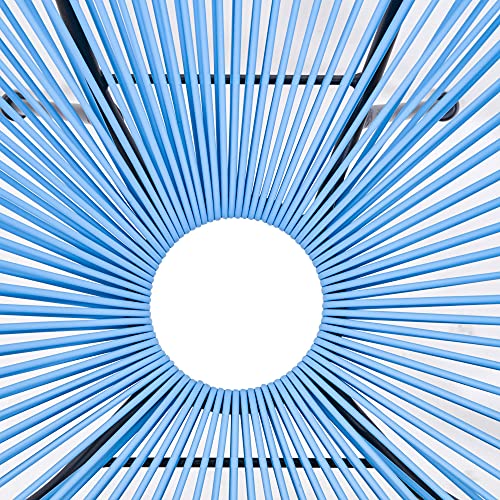 Conjunto de 2 Sillas de Jardín de Ratán Pack 2 Sillas Acapulco Forma Ovalada con Reposabrazos Respaldo Alto Interior Exterior 73x77x87 cm Azul. Detalle de orificio en asiento. Outsunny | maxjardin