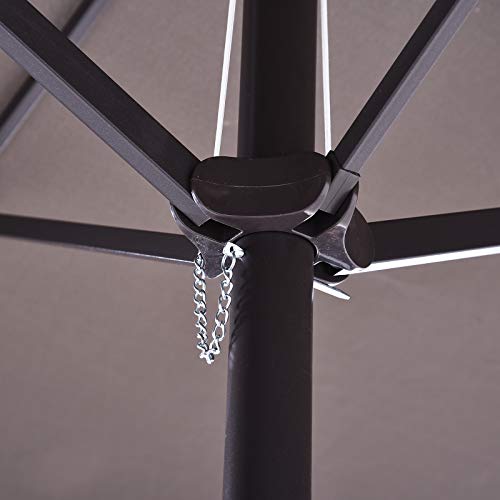 Detalle estructura del Parasol Doble Tela de Poliéster Protección Solar UV 4.6x2.7x2.4m Gris. Outsunny