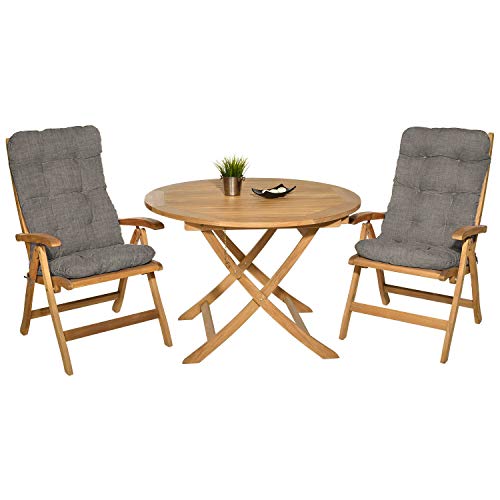 Pack 2 Cojines con Respaldo Acolchados para Sillas de Interior y Exterior (Beige). Cisne 2013