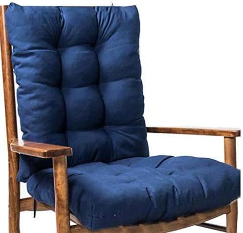 Detalle en color azul del Pack 2 Cojines Cómodos con Respaldo para mecedoras, bancos terraza o silla en Interior y Exterior. LEMON TREE