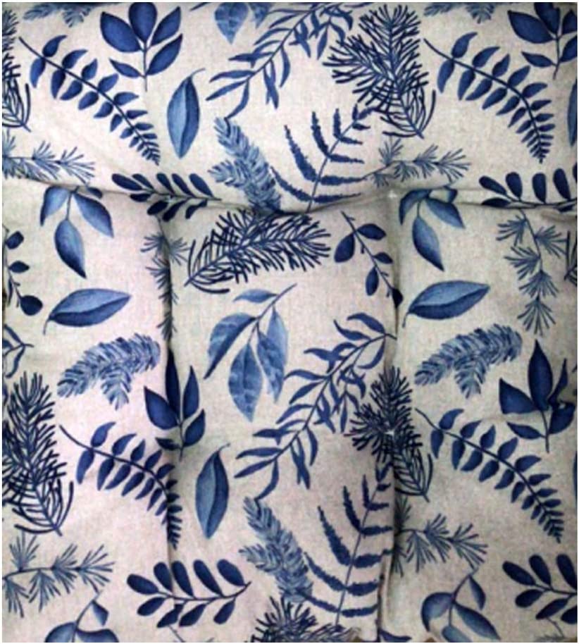 Detalle decorado con hojas del Pack 2 Cojines Cómodos con Respaldo para mecedoras, bancos terraza o silla en Interior y Exterior. LEMON TREE