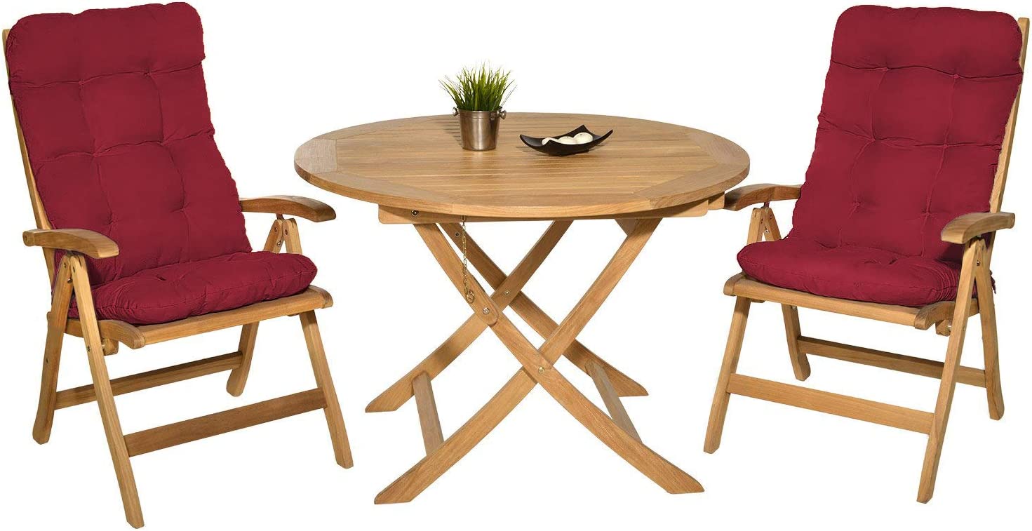 Conjunto del modelo rojo del Pack 2 Cojines con Respaldo Acolchados para Sillas de Interior y Exterior (Beige). Cisne 2013