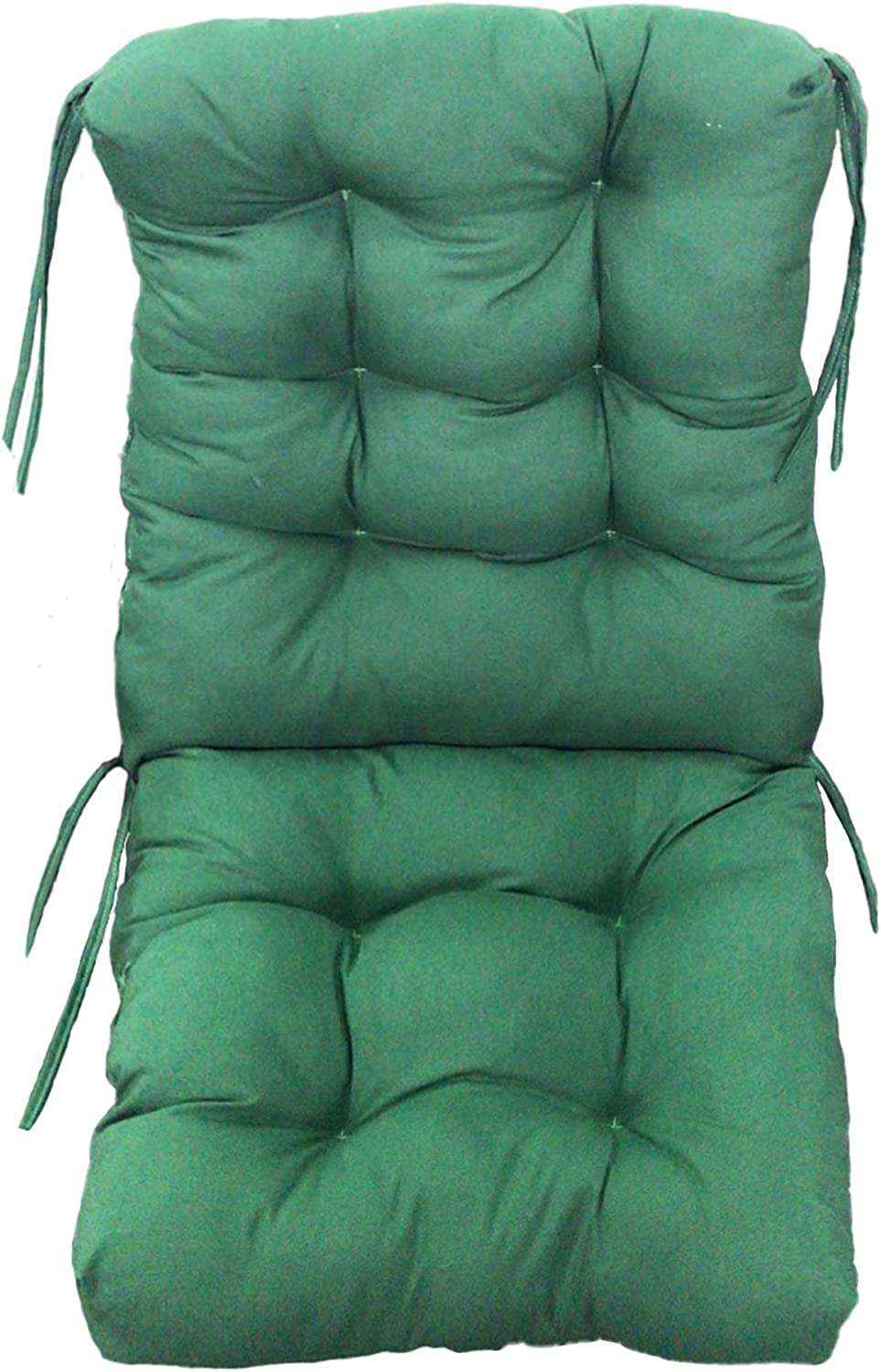 Vista frontal del modelo verde del Pack 2 Cojines con Respaldo Acolchados para Sillas de Interior y Exterior (Beige). Cisne 2013