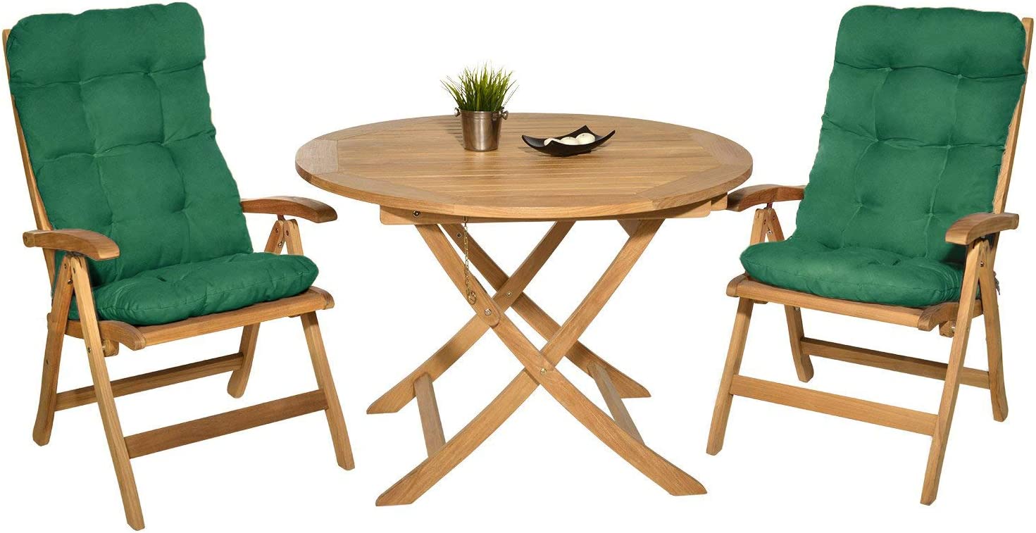 Conjunto del modelo verde del Pack 2 Cojines con Respaldo Acolchados para Sillas de Interior y Exterior (Beige). Cisne 2013