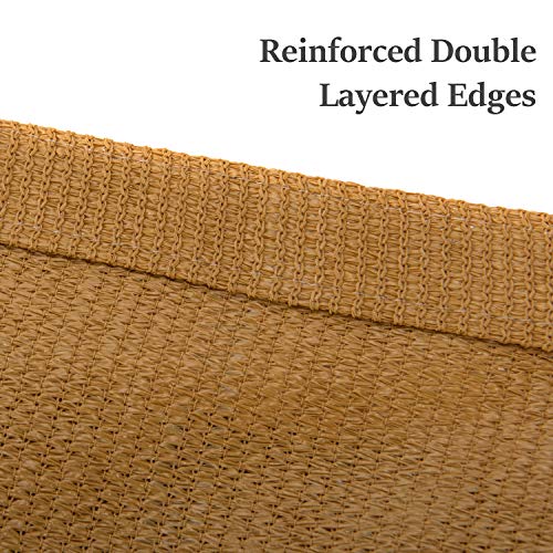 Costura doble reforzada del Toldo Vela 2x3 m. Transpirable, Protección UV, color Arena. Patio Shack