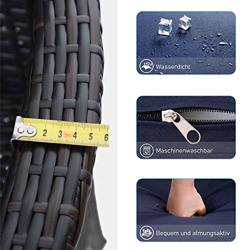 Características de silla del Juego de 2 sillas Fabricadas en Polyrattan y Estructura de Acero, para jardín y balcón Impermeable. PHIVILLA