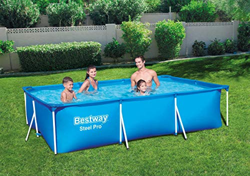 Piscina Desmontable Steel ProPool Media Tubular de 3.500 litros en jardín. Medidas: 300 x 201 x 66 cm. Bestway | maxjardin