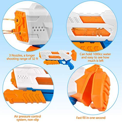 balnore Juguete Pistola de Agua con Largo Alcance para niños Pistola de Agua para Adultos 10-12 Metros de Rango 1200ML Playa tuberías al Aire Libre Fiesta Piscina Piscina Playa Juego de Lucha de Agua | maxjardin