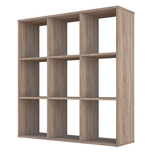 Separador de ambientes estantería color Roble 9 Compartimentos. Polini Home