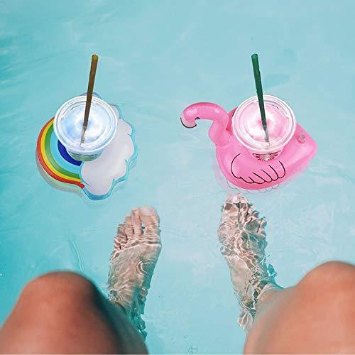 Amaza 15 Piezas Linda & Gran Flotabilidad Posavasos Flotadores Set con 1 Bomba de Aire Libre para Piscina Hot Tub Luau Party | maxjardin