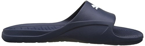 Vista de perfil de las Chanclas Deslizantes Unisex-Adulto, Azul (Peacoat/White), 44.5 EU. Divecat. PUMA