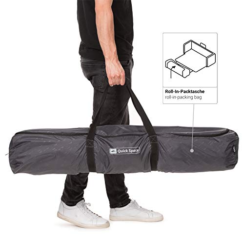 Bolsa de transporte del Pabellón 3x3m, protección UV 80 y Dark. Coating, resistente al viento, rápida de montar, 8 personas - gris. Qeedo