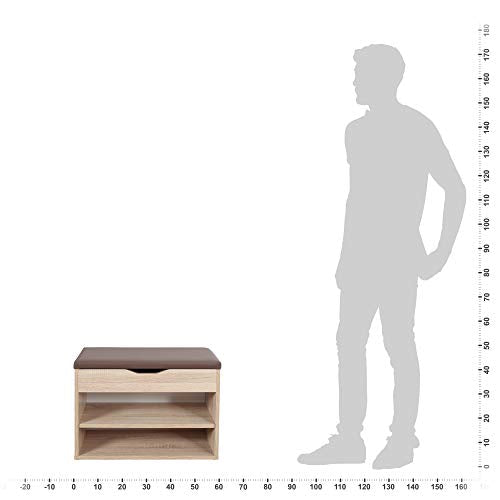 Banco zapatero acolchado blanco Descalzadora 55 cm Mueble zapatos asiento  madera
