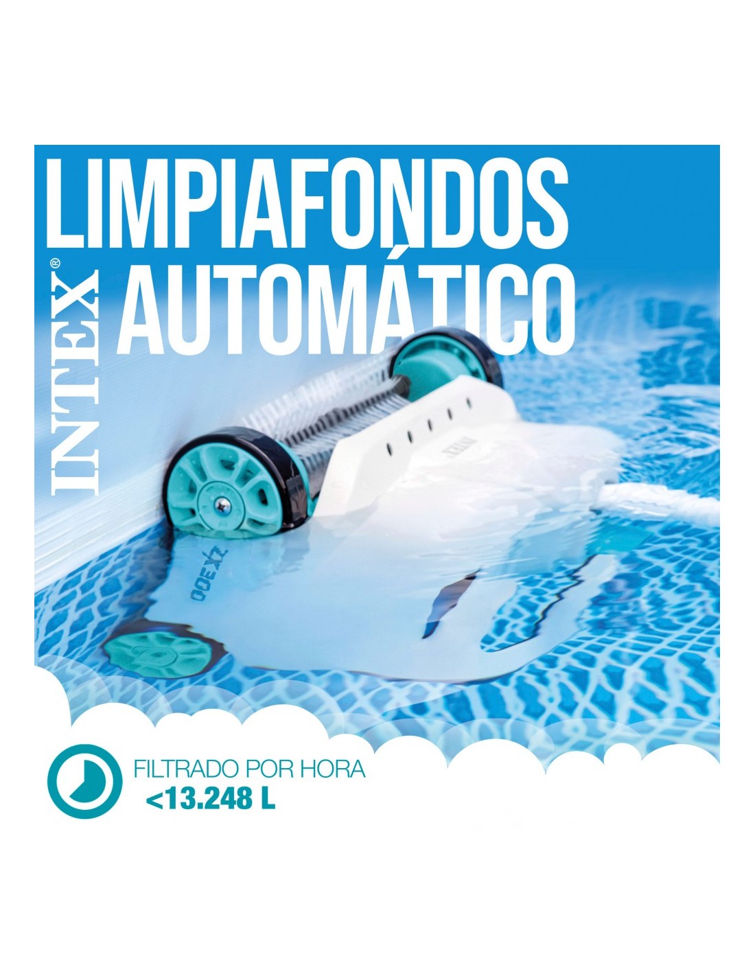 Limpiafondos automático Deluxe solo para piscinas Intex. Muy económico. Zx300. Intex