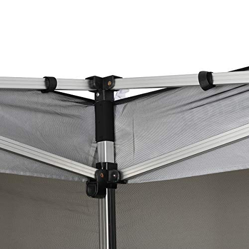 Detalle de sujeción a estructura con tiras de belcro de la Mosquitera para cenador o Gazebo 3x3 m con Cremallera y Tiras de Velcro Negro. Sekey