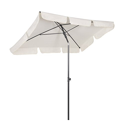 Parasol rectangular de patio y terraza Color Crema 200x125 cm con Protector Solar UV50. Sekey®