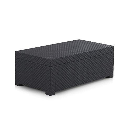 Baúl Arcón de Jardín Diva, Fabricado en España con Materiales reciclados de Color Antracita. Gris Antracita, 117x63x43 cm. Vista con tapa cerrada. SHAF