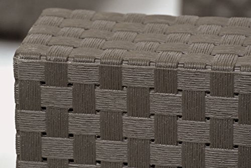 Conjunto Jardín de Color Wengué Diva Tête à Tête | Fabricado en España con Materiales Reciclados. Detalle aspecto rattan. Shaf