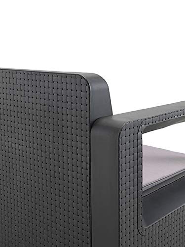 Conjunto Muebles Sofa 2 Plazas + 2 Sillones + mesa baja Venus. Detalle rattan. Shaf