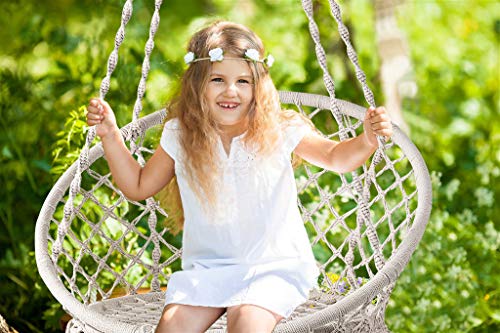 Niña en jardín sentada en la Silla Hamaca, Columpio Colgante, para Interior, Exterior, Peso máximo: 120 kg. D4P. Chihee