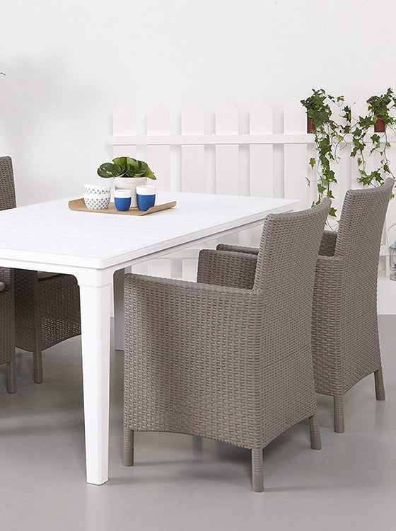 Sillones Keter Iowa en Rattán de exterior e interior con cojín incluido color capuchino en interior. Keter