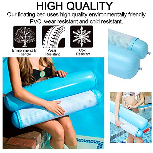 Hamaca Flotante de Agua. Colchoneta tumbona para piscina Inflable color Rosa. Sinwind