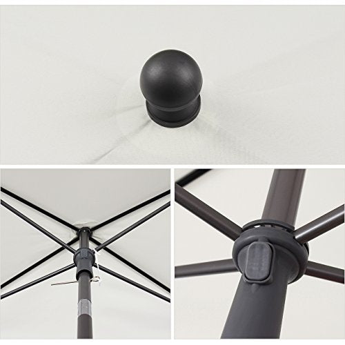 Detalles del Parasol rectangular de patio y terraza Color Crema 200x125 cm con Protector Solar UV50. Sekey®