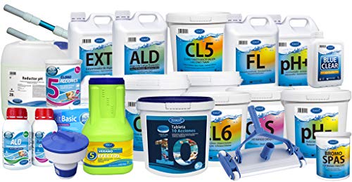 Muestrario de productos para el cuidado de piscinas Tamar
