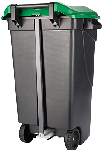 Vista trasera de Contenedor de residuos con pedal, Verde, 120 l, 60 x 56.8 x 88.6 cm Tayg EcoTayg 120