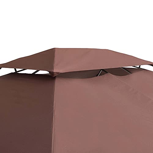 Detalle del doble techo del techo de reemplazo para carpas de 3x4 m color marrón Outsunny