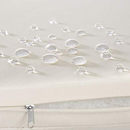 Conjunto de Muebles de Jardín 2 sillas + 1 mesa, Trenzado de Polirratán, Tornillos de Acero Inoxidable Gris Claro Detalle cojines con tejido impermeables y cremallera. TecTake