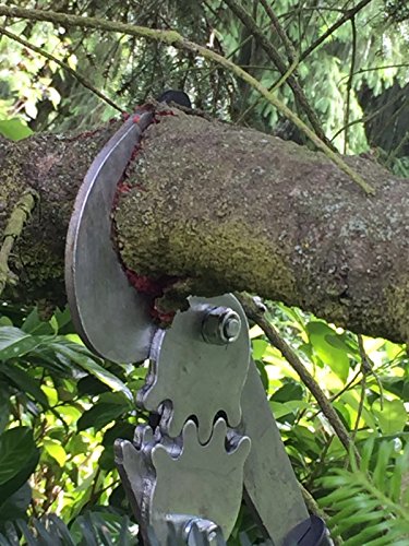 Cortando ramas con la Tijera de podar a 2 Manos T-Rex 76cm Cortarramas hasta Ø 5cm. Hoja Bypass 67mm. con Doble Engranaje. GRÜNTEK