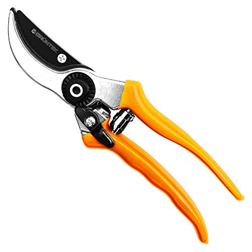Vista de perfil de la Tijera de jardin ergonómicas y ligeras de Podar SPECHT 215 mm/hoja de 50 mm. GRÜNTEK
