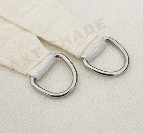 Detalle argollas de fijación del Toldo Vela 2x3 m, protección UV y HDPE Transpirable, Color Beige. AXT SHADE | maxjardin