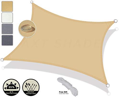 Colores disponibles y características de la Vela de Sombra Cuadrada 2x2 m, Toldo con protección 95% UV, Impermeable, Color Arena. AXT SHADE | maxjardin