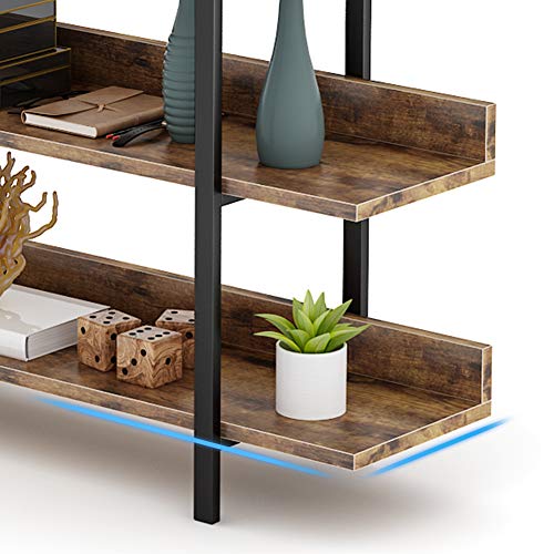 Detalle de Estantería para Libros estilo Industrial muy Estable con 5 estantes. Estructura de Hierro. Ideal para el hogar o la Oficina. Tribesigns