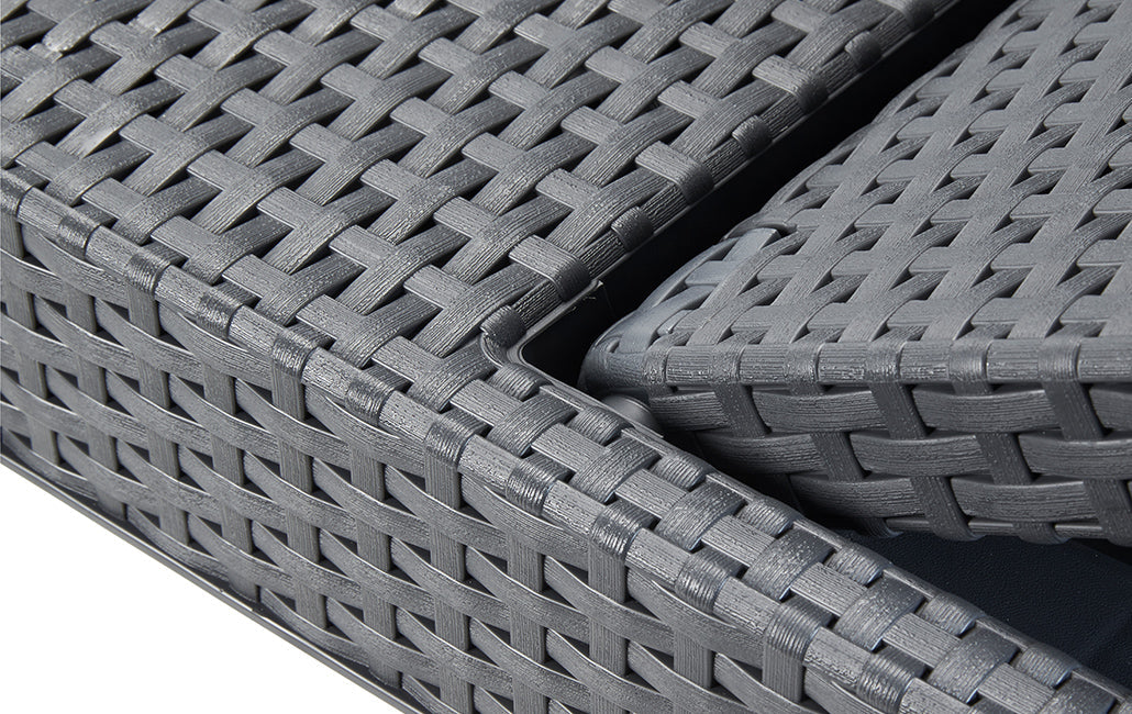 Tumbona keter Jaipur color grafito detalle ratan respaldo abatible