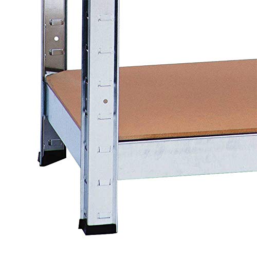 Detalle de patas de Estanterías Modulares (2 uds) y 1 Estantería Esquinera Galvanizadas 5 Baldas Ajustables GH91. Garden House Garage 91 