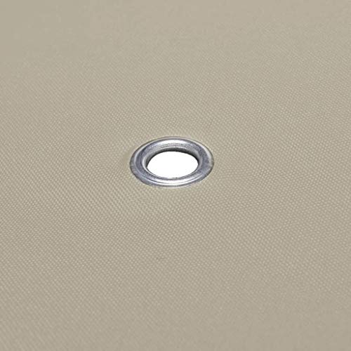 Toldo de Cenador pérgola de Repuesto Tela Impermeable Beige 3x4 m Techo Pérgola. VidaXL. Detalle argolla y tela beige