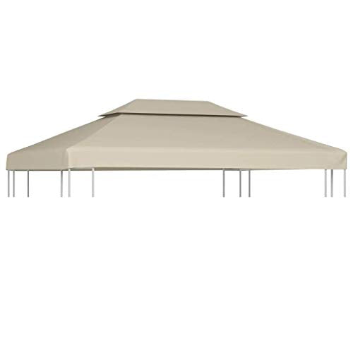 Toldo de Cenador de Repuesto de Lona Impermeable Beige 3x4 m Techo para Pérgola. VidaXL