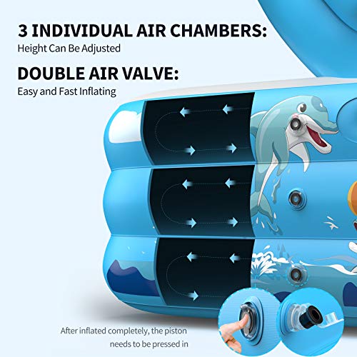 Piscina Hinchable grande para toda la Familia, 250x180x55cm PVC, Duradero y Seguro para Niños, Adultos, Familias, Parque Acuatico. VOXON