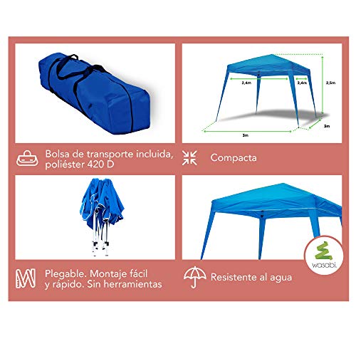 Carpa Plegable 3x3m de Acero y Cubierta de Tela Oxford Blanco. Características. Outsunn
