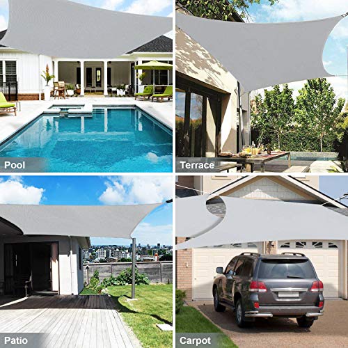 Diversidad de usos para el Toldo vela Impermeable, protección Rayos 95% UV, Resistente e Impermeable, Gris, 2X3m. Wokkol