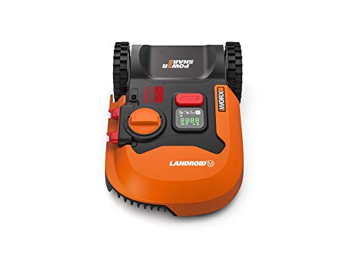 Vista cenital del Robot Cortacésped Landroid M 500. hasta 500 m2 controlado desde APP por Wifi. WR141E. WORX